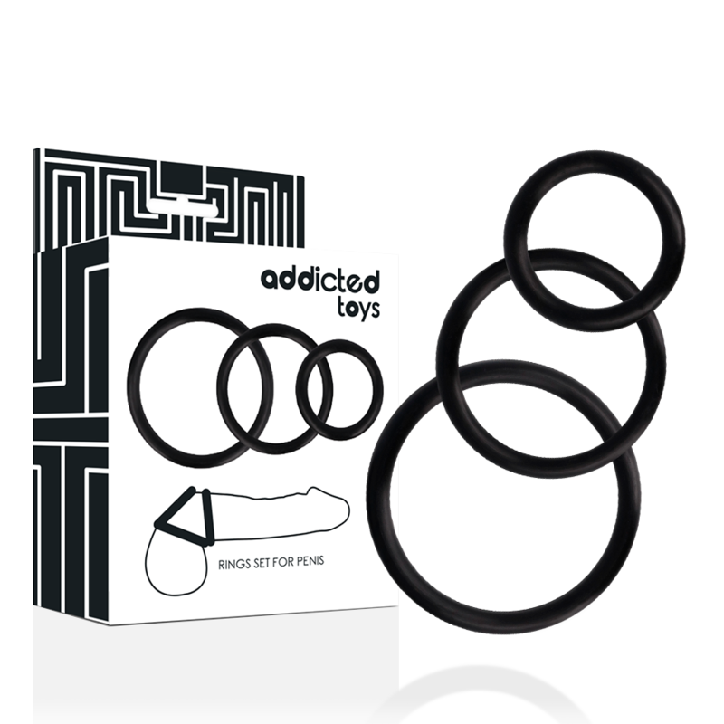 Addicted Toys - Ringset für Penis Schwarz