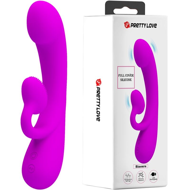 Pretty Love - Sincere Silikon-Klitoralvibrator und Sauger Lila