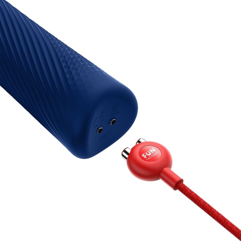 Fun Factory - Vim Silikon Wiederaufladbarer, Vibrierender, Gewichteter Rumble Wand Mitternachtsblau