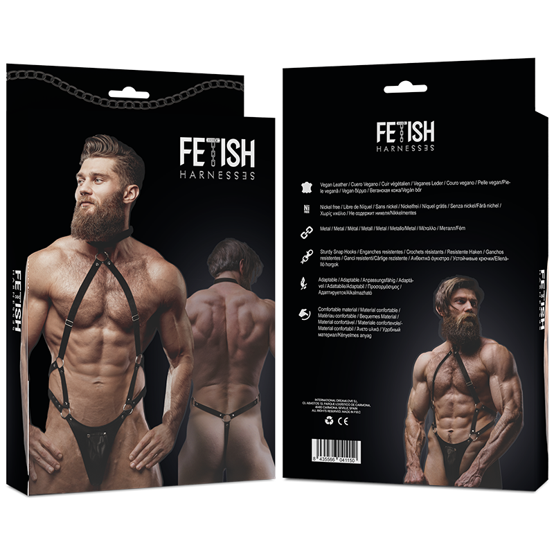 Fetish Submissive Attitude - Jockstrap-Harness aus Öko-Leder für Herren