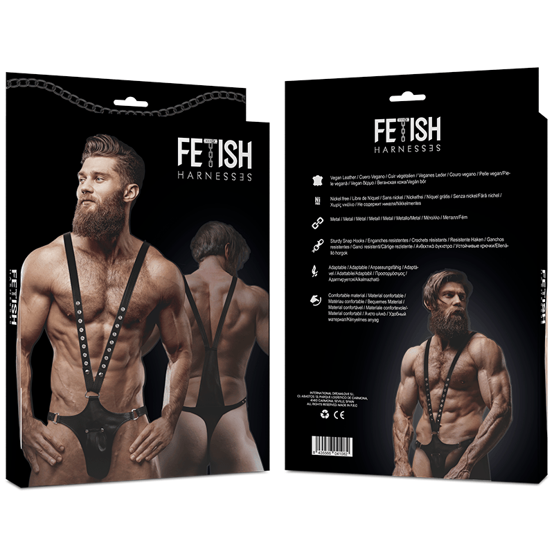 V-Förmiger Harness aus Ökoleder für Herren – Ansicht 2