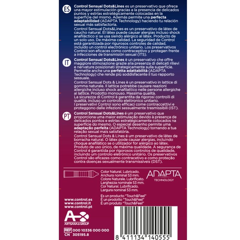 Control - Sinnliche Punkte & Linien Punkte und Dehnungsmarken 12 Einheiten