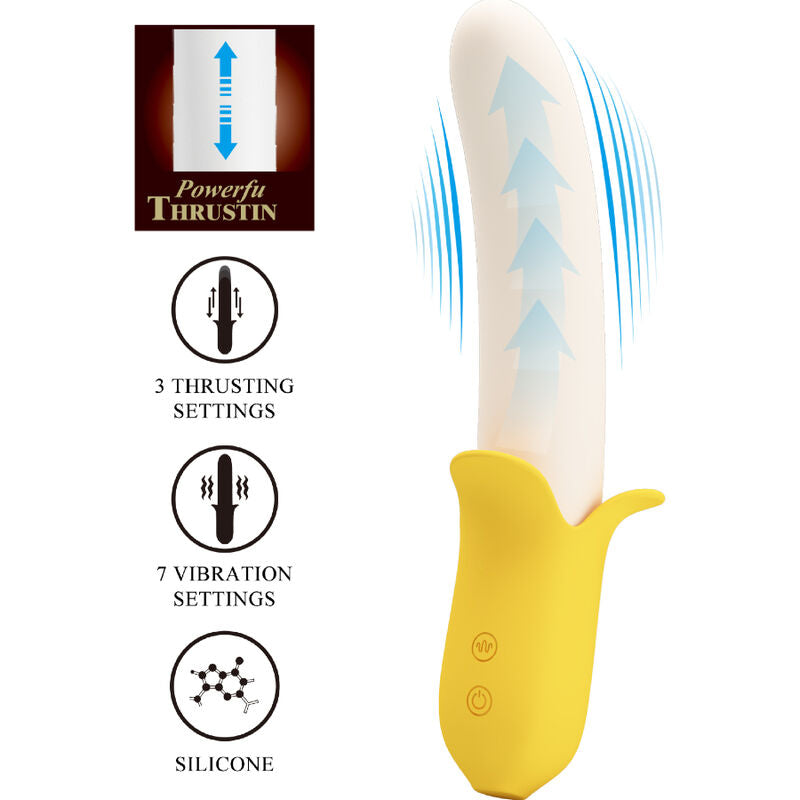 Pretty Love - Banana Geek Super Power 7 Vibrationen Up&Down Silikon Schwarz