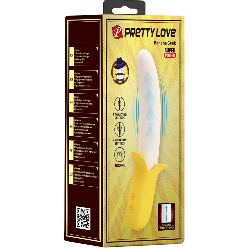 Pretty Love - Banana Geek Super Power 7 Vibrationen Up&Down Silikon Schwarz