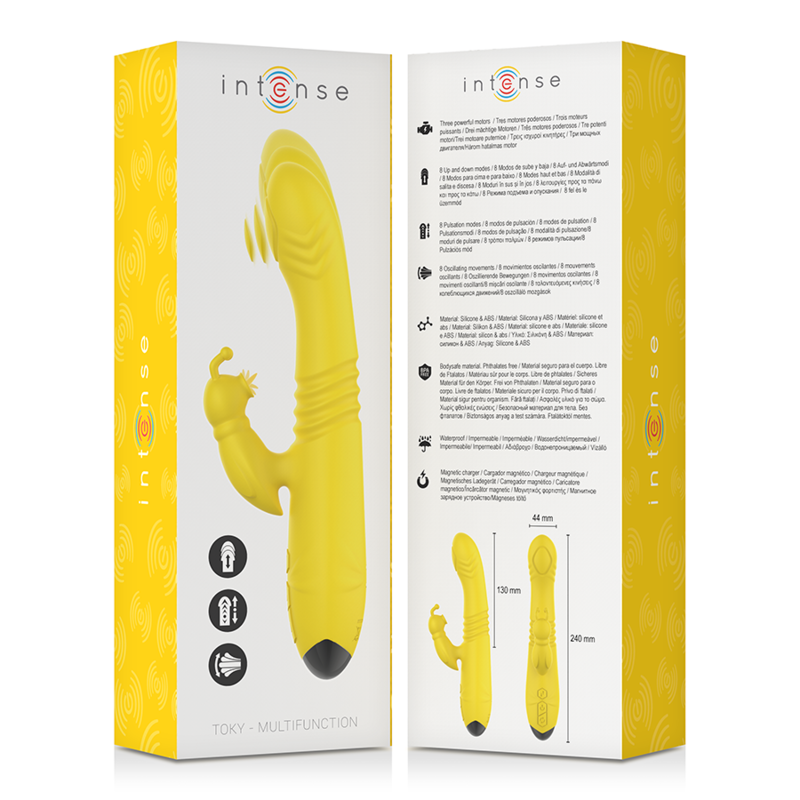 Intense - Toky Multifunktionsvibrator Up & Down mit Klitorelstimulator Gelb