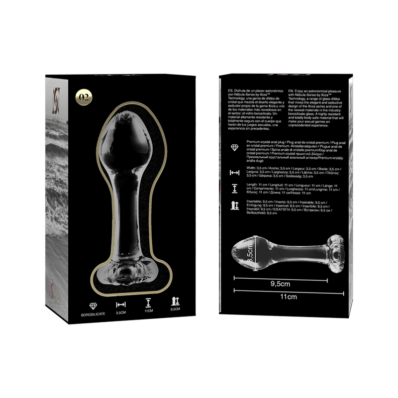 Nebula Series by Ibiza - Modell 2 Analplug Borosilikatglas Klar 11 cm-x-3.5 cm