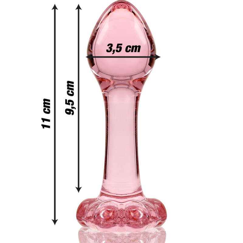 Nebula Series by Ibiza - Modell 2 Analplug Borosilikatglas Rosa 11 cm-x-3.5 cm