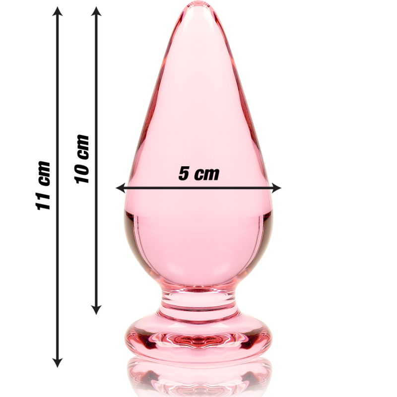 Nebula Series by Ibiza - Modell 4 Analplug Borosilikatglas Rosa 11 cm-x-5 cm