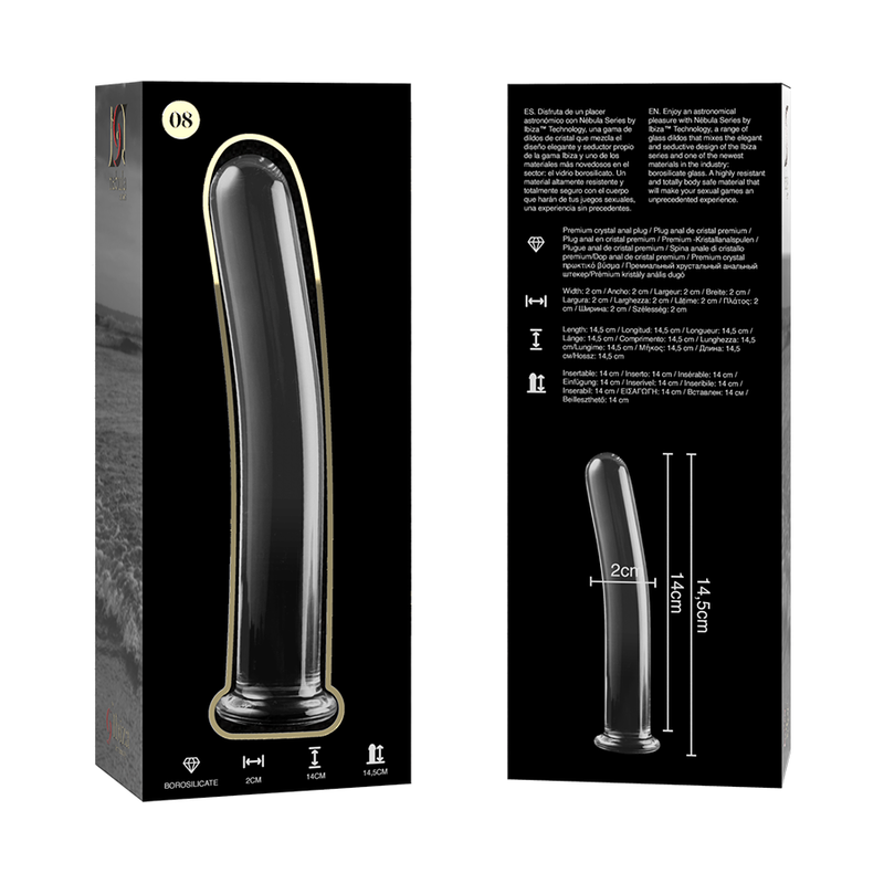 Nebula Series by Ibiza - Modell 8 Dildo Borosilikatglas Klar 14.5 cm-x-2 cm