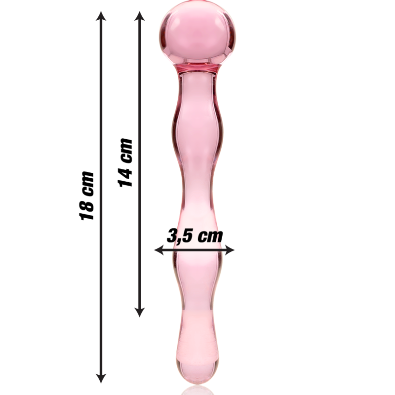 Nebula Series by Ibiza - Modell 13 Dildo Borosilikatglas Rosa 18 cm-x-3.5 cm