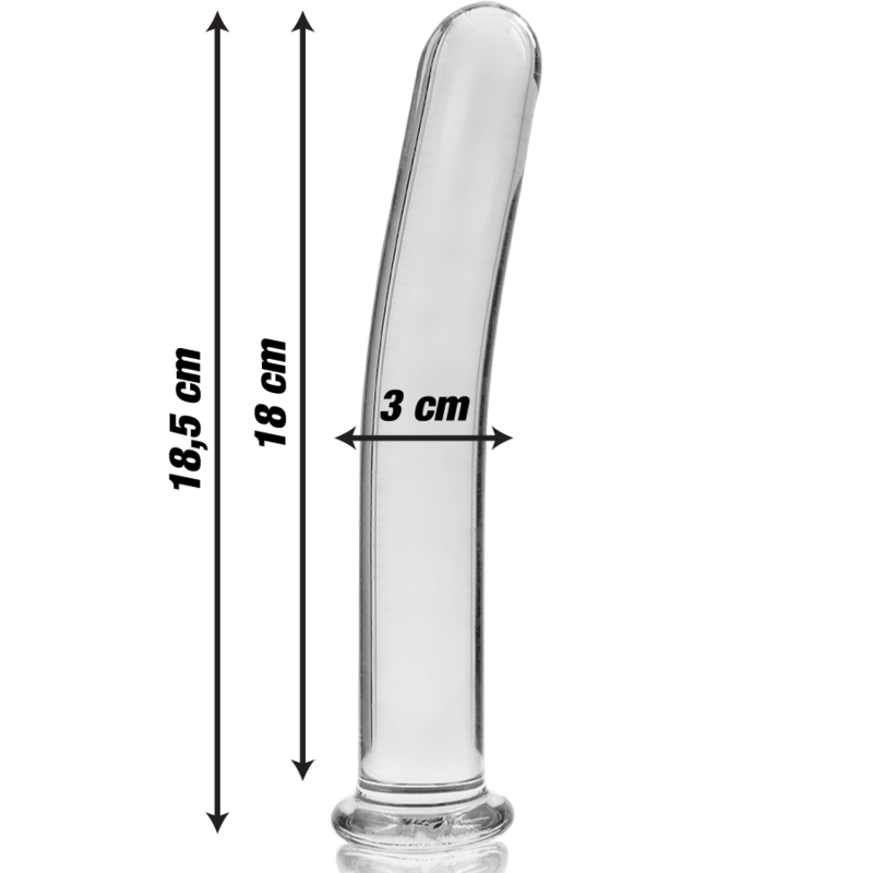 Nebula Series by Ibiza - Modell 17 Dildo Borosilikatglas Klar 18.5 cm-x-3 cm
