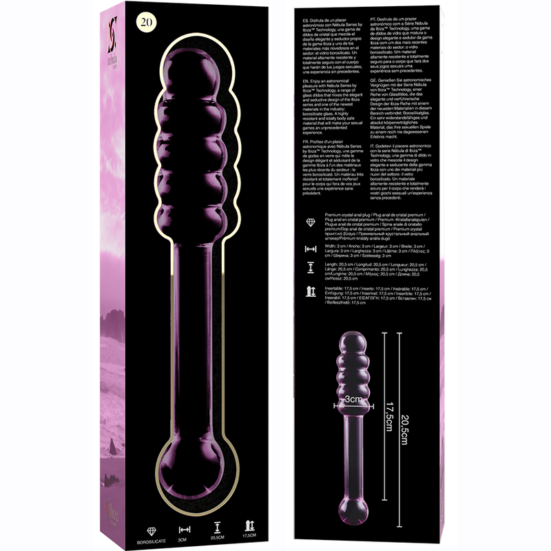 Nebula Series by Ibiza - Modell 20 Dildo Borosilikatglas Rosa 20.5 cm-x-3 cm