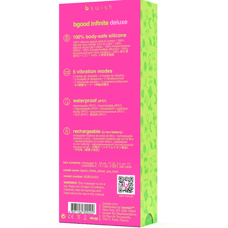 B Swish - Bgood Infinite Deluxe Wiederaufladbarer Vibrator Blaues Silikon