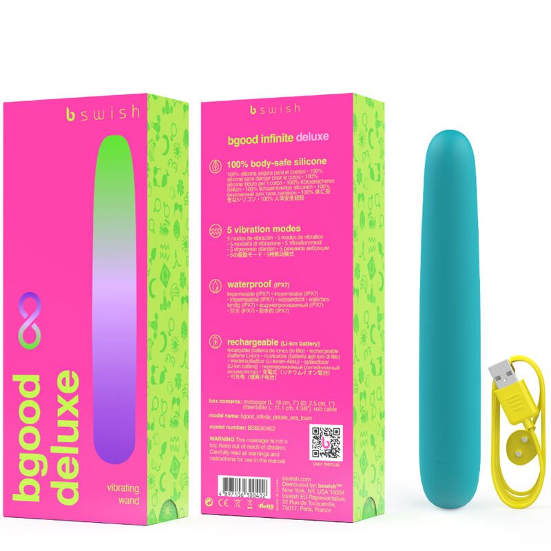 B Swish - Bgood Infinite Deluxe Wiederaufladbarer Vibrator Blaues Silikon