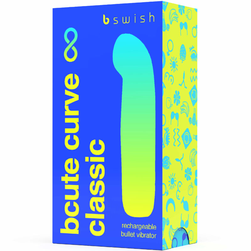 B Swish - Bcute Curve Infinite Klassischer Wiederaufladbarer Vibrator aus Blauem Silikon