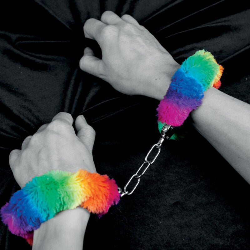 Spencer & Fleetwood - Handschellen aus Metall mit Regenbogengefüttert
