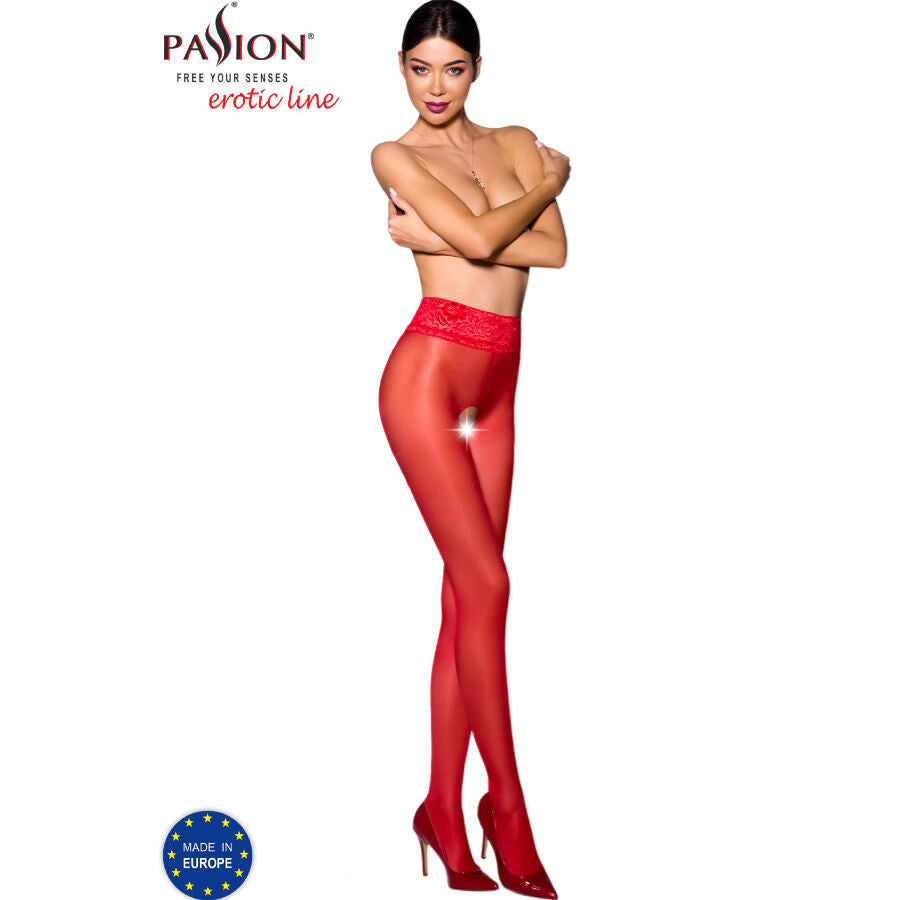 Passion - Tiopen 008 Rote Strumpfhose 3/4 30 den