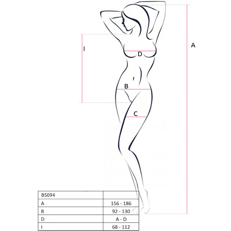 Passion - Bs094 Weisser Bodystocking, Eine Grösse
