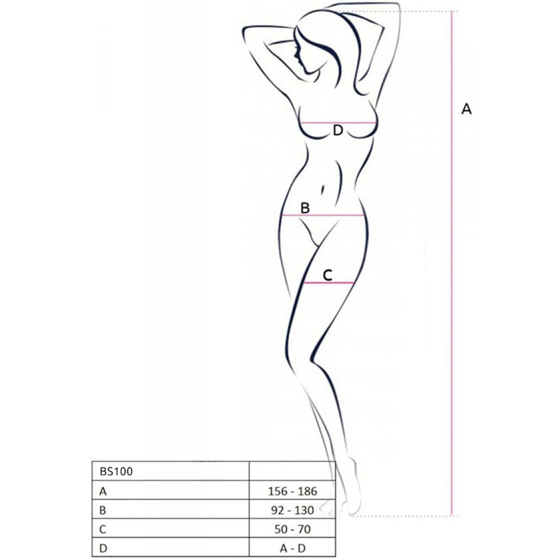 Passion - Bs100 Weisser Bodystocking, Eine Grösse