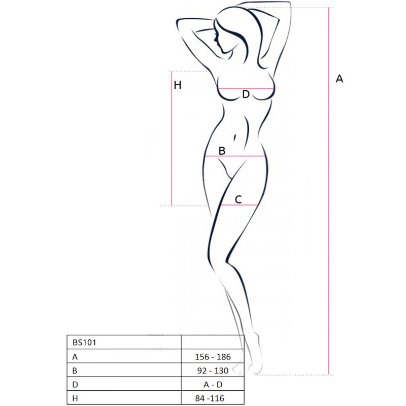 Passion - Bs101 Weisser Bodystocking, Eine Grösse