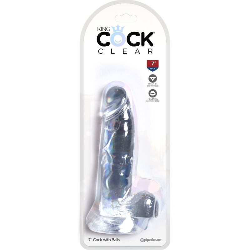 King Cock - Clear Realistischer Penis mit Eieren 15.2 cm Transparent