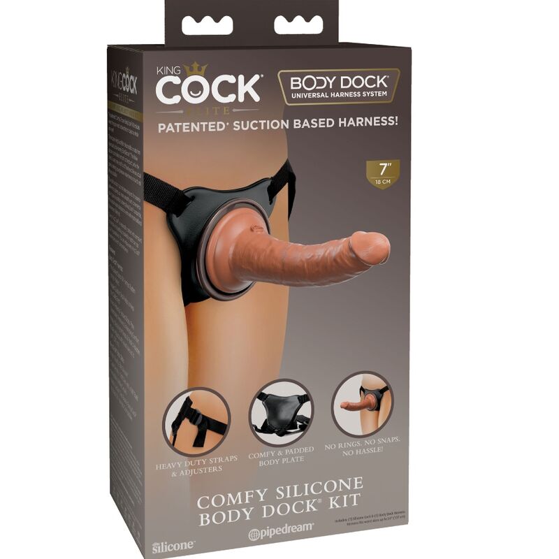 King Cock - Elite Bequemer Verstellbarer Gurt mit Dildo 17.8 cm