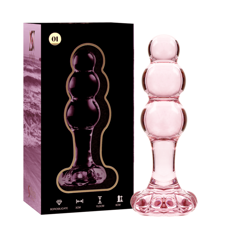 Nebula Series by Ibiza - Modell 1 Analplug Borosilikatglas Rosa 10.5 cm-x-3 cm