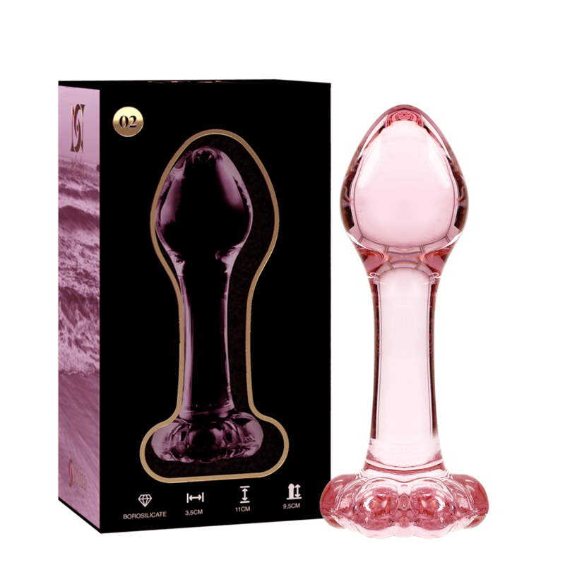 Nebula Series by Ibiza - Modell 2 Analplug Borosilikatglas Rosa 11 cm-x-3.5 cm