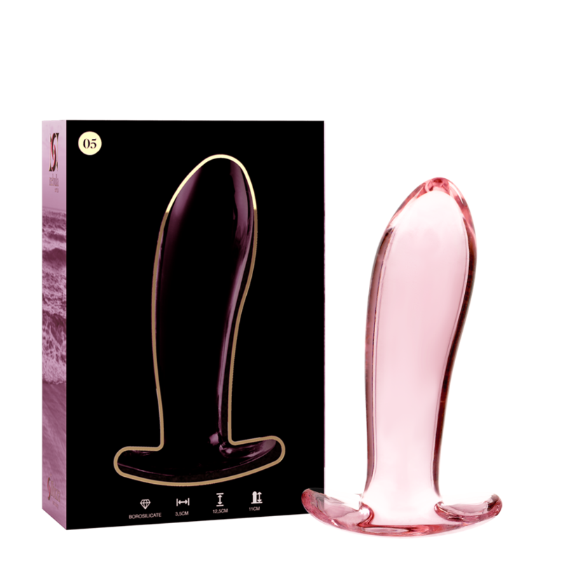 Nebula Series by Ibiza - Modell 5 Analplug Borosilikatglas Rosa 12.5 cm-x-3.5 cm
