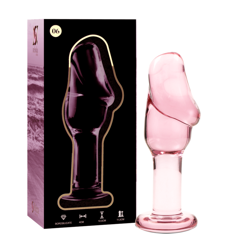 Nebula Series by Ibiza - Modell 6 Analplug Borosilikatglas Rosa 12.5 cm-x-4 cm