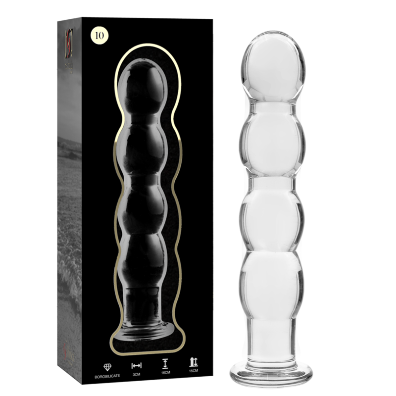 Nebula Series by Ibiza - Modell 10 Dildo Borosilikatglas Klar 16.5 cm-x-3.5 cm