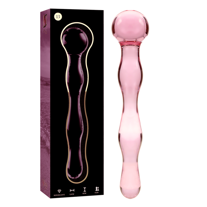 Nebula Series by Ibiza - Modell 13 Dildo Borosilikatglas Rosa 18 cm-x-3.5 cm