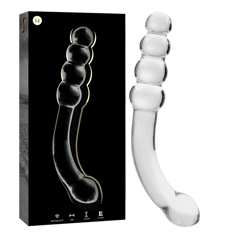 Nebula Series by Ibiza - Modell 14 Dildo Borosilikatglas Klar 18.5 cm-x-3 cm