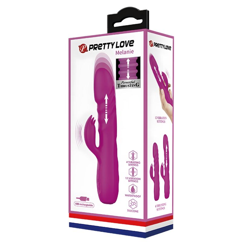Pretty Love - Melanie Purple Wiederaufladbarer Kaninchenvibrator