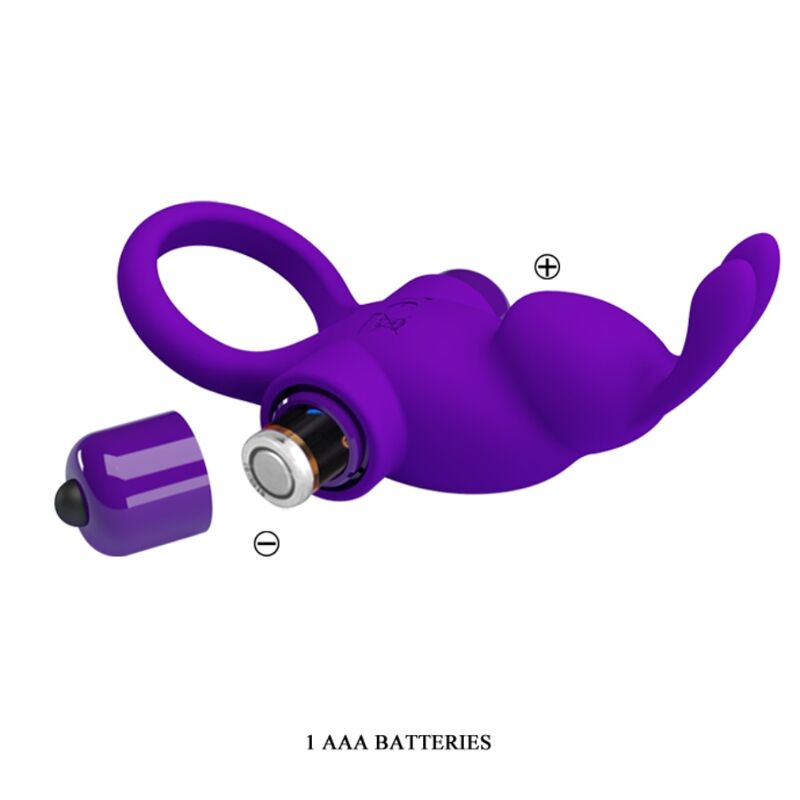 Pretty Love - Vibratorring I Kaninchen für Lila Penis
