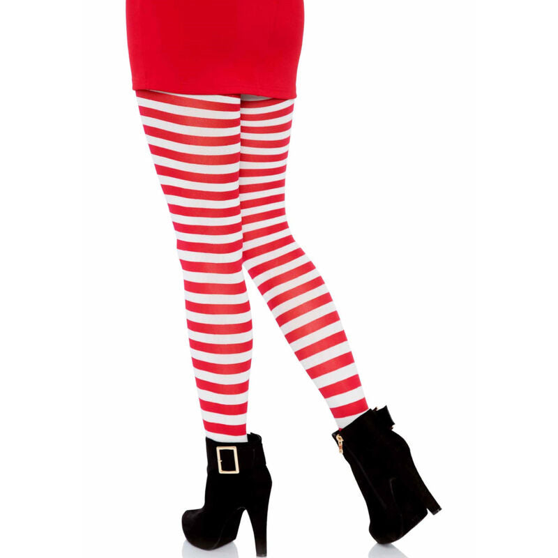 Leg Avenue - Weiss/Rot Gestreifte Strumpfhosen