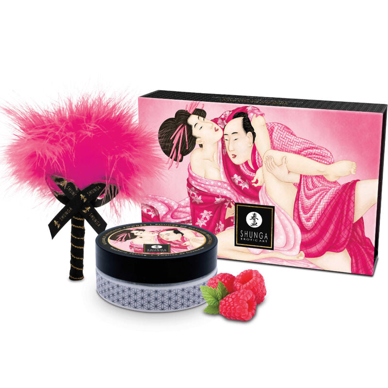 Shunga - Essbares Massagepulver-Kit Himbeere