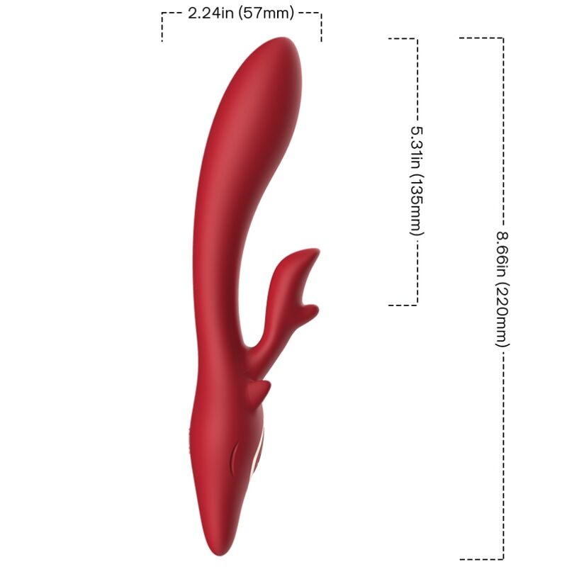 Armony - Elch Vibrator Kaninchen Gebogen Rot