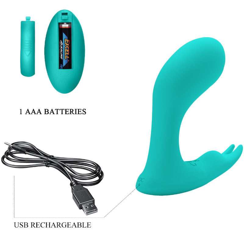 Pretty Love - Idabelle Vibration & Pulsation Fernbedienung Blau