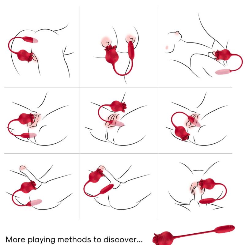 Armony - Roselip Leckt Vibrierenden Clit und Vibrator Rot