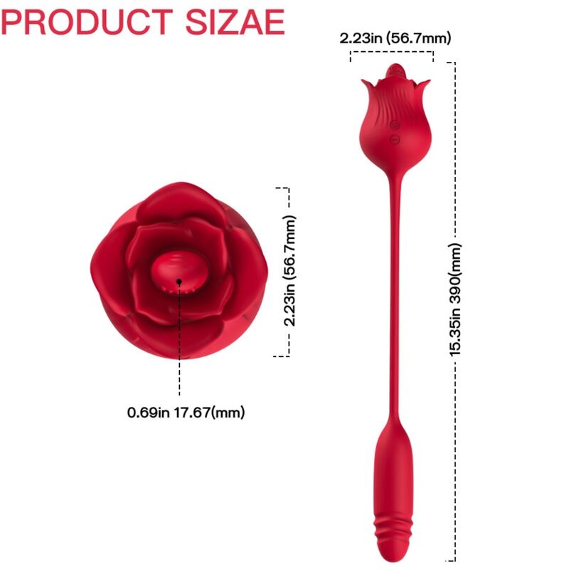 Armony - Roselip Leckt Vibrierenden Clit und Vibrator Rot