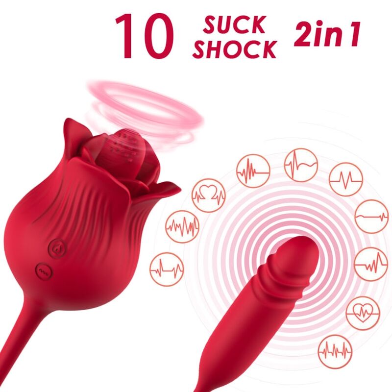 Armony - Roselip Leckt Vibrierenden Clit und Vibrator Rot