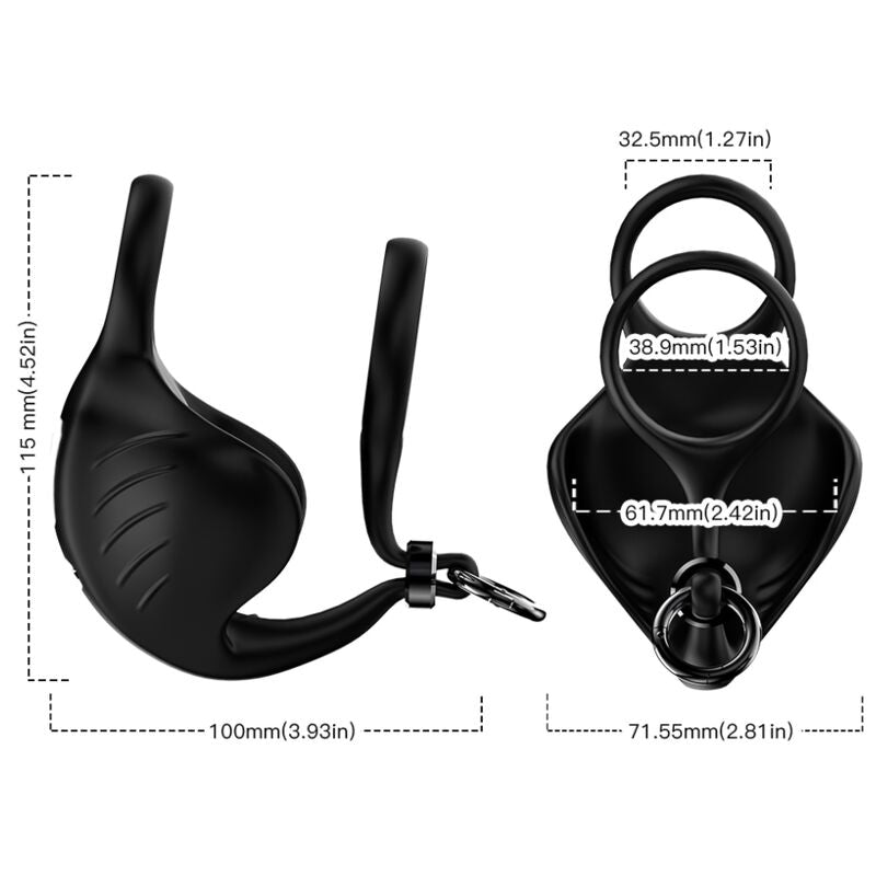 Armony - Manta Scrotum Vibrator Ring Fernbedienung Schwarz