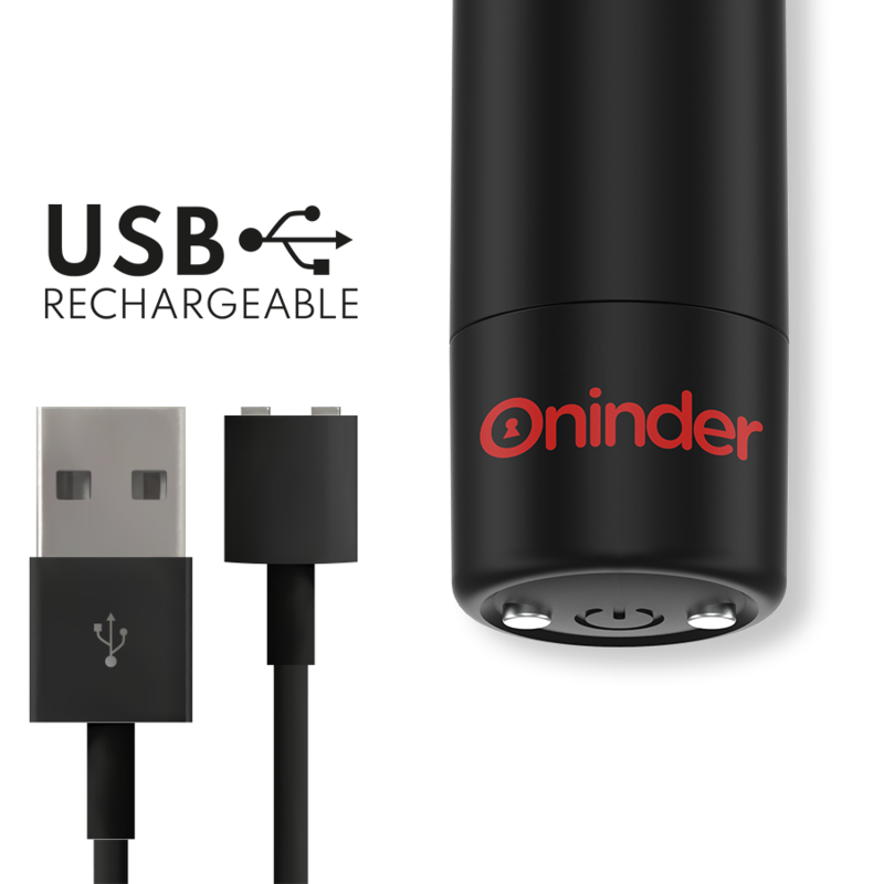 Oninder - Berlin Bullet Vibrator Schwarz 9 Modi 8,5 x 2 cm - Kostenlose App