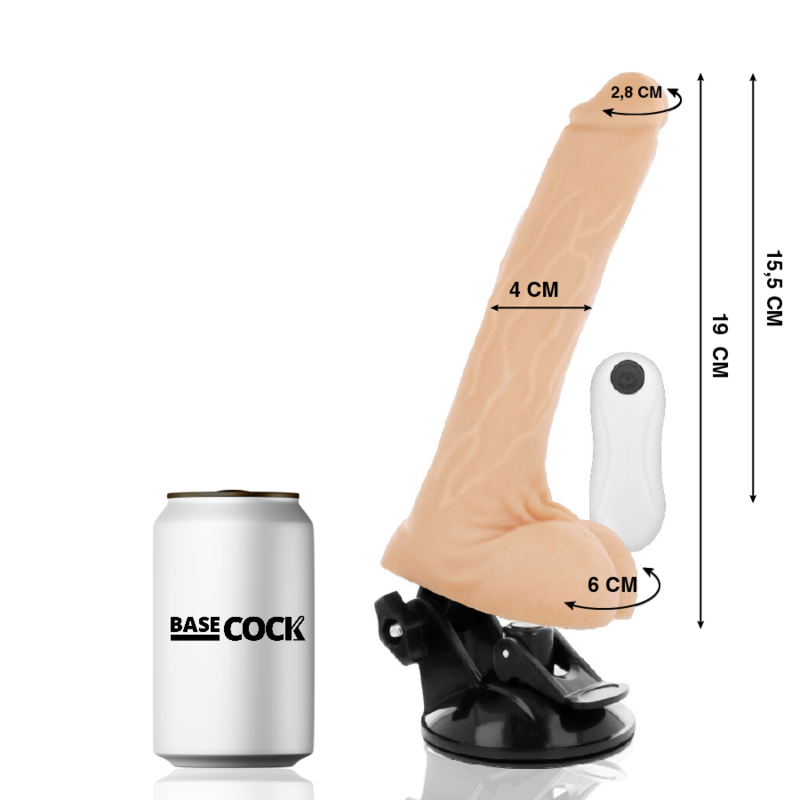 Basecock - Realistischer Vibrator mit Fernbedienung Natürlich 19 cm-x-4 cm