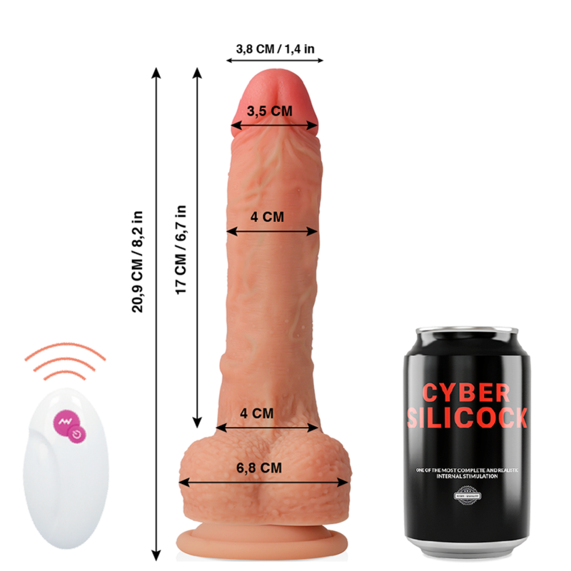 Cyber Silicock - Fernbedienung Realistisch Master Huck 20.9 cm-x-4 cm