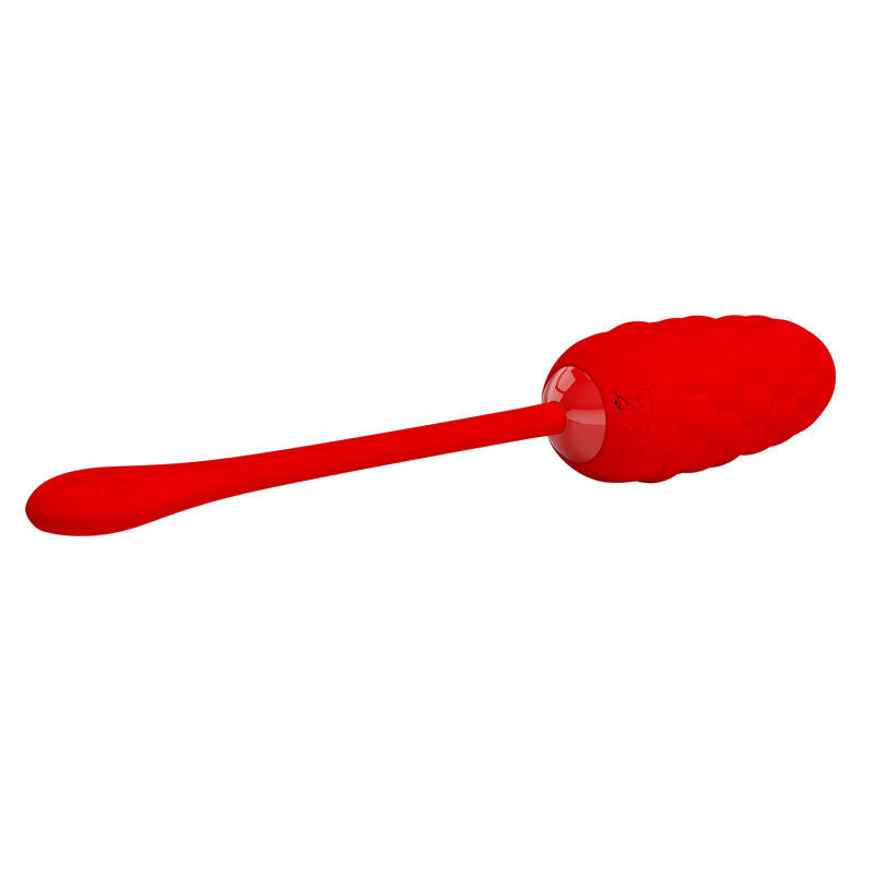 Pretty Love - Vibrierendes Ei mit Roter Wiederaufladbarer Meerestextur