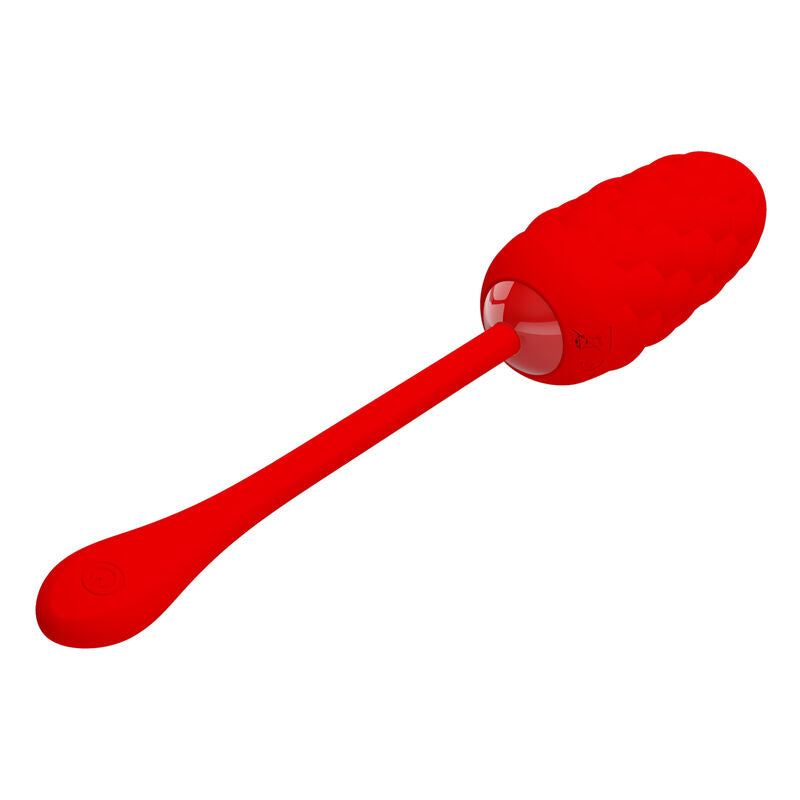 Pretty Love - Vibrierendes Ei mit Roter Wiederaufladbarer Meerestextur