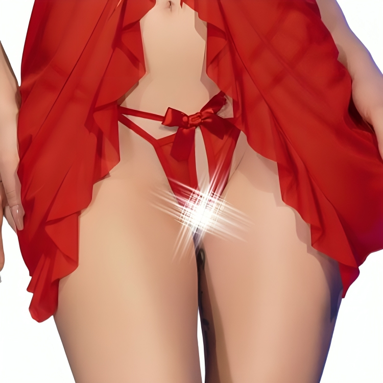 Chilirose - Cr 4696 Babydoll & Tanga, Schwarz, L/XL