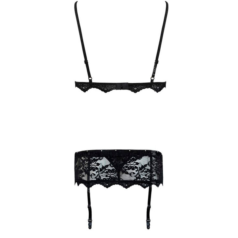 Livco Corsetti Fashion - Belita Lc 90231 Bh + Hösche + Strumpfgürtel Schwarz L/XL